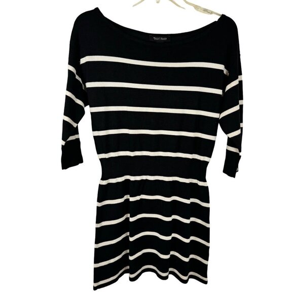 White House Black Market Striped Sweater Dress 3/4 Sleeves Women Size Sm EUC - Picture 1 of 11